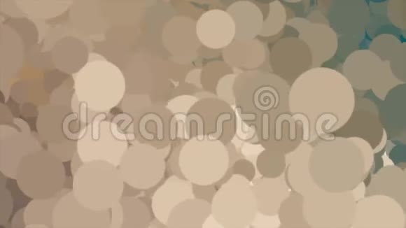 抽象背景有许多不同颜色的圆圈的移动云动画棕色黄色米色气泡视频的预览图