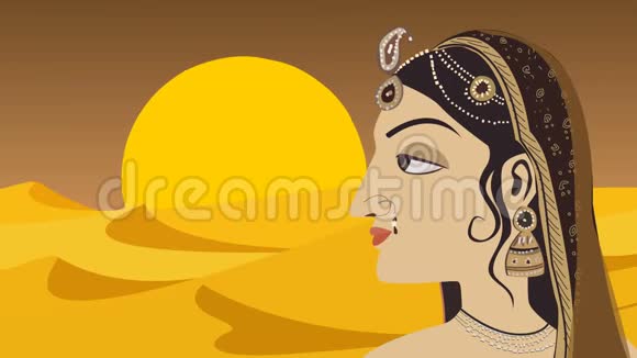 印度传统印度教女拉贾斯坦风格视频的预览图