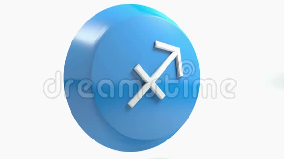ZODIACSAGITTARION蓝圈按钮3D渲染插图视频视频的预览图