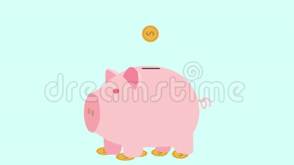 猪银行省钱的概念视频的预览图
