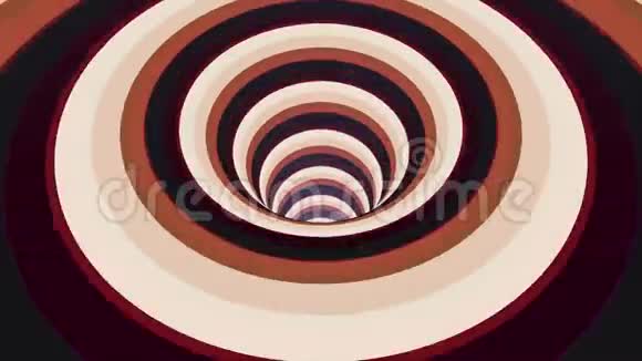 抽象背景带无极纺丝漏斗无缝环路动画闪烁红色条纹的抽象螺旋视频的预览图