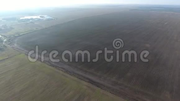 飞越了一片冬小麦地野外谷物俯视图视频的预览图