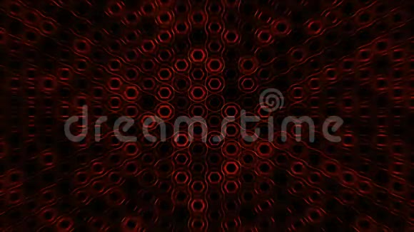 几何抽象未来主义红色背景与六边形与光线视频的预览图
