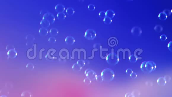 在天空背景上播放肥皂泡的动画无缝环的动画视频的预览图