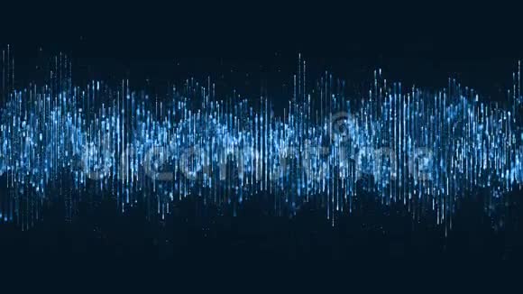 数字波粒子音乐和小粒子在数字背景下的波上舞蹈运动视频的预览图