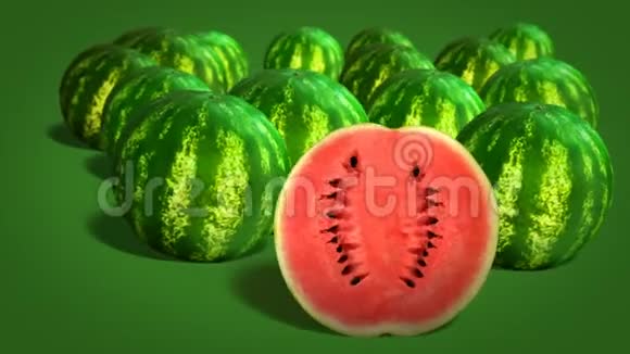 新鲜多汁的西瓜视频的预览图