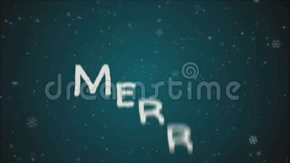 动画圣诞快乐降雪蓝底视频的预览图