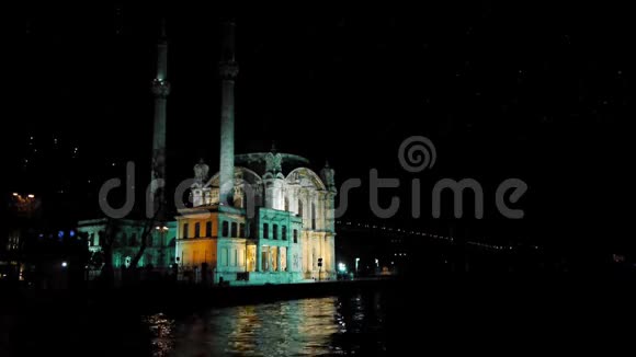 土耳其伊斯坦布尔晚上清真寺视频的预览图