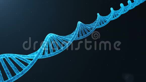 旋转三维渲染数字DNA分子结构概念二进制码人类基因组具有修饰基因的DNA分子视频的预览图