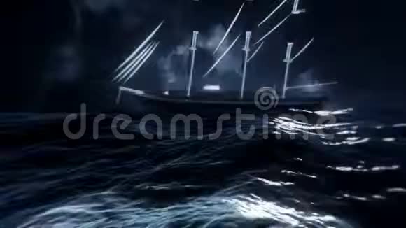 在海上的一场大风暴中航行视频的预览图