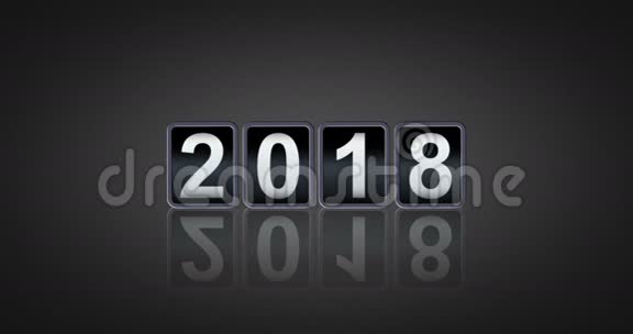 新年快乐概念老式模拟计数器倒计时计时器复古翻转数字计数器从2018年到2019年视频的预览图