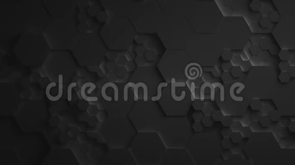 黑色抽象六角形表面无缝环4KUHD视频的预览图