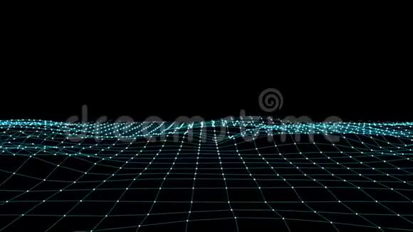摘要蓝色多边形网络连接景观动画背景新质量动态技术视频的预览图