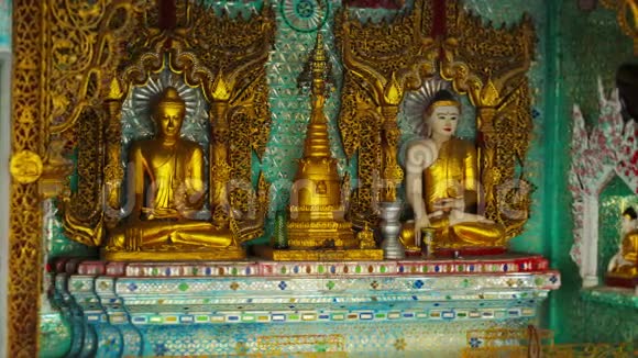 佛寺的房间缅甸仰光视频的预览图
