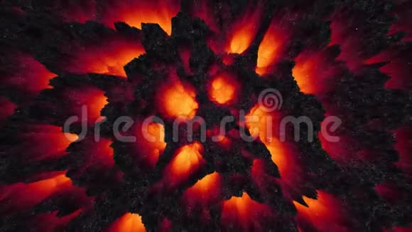抽象的炽热岩浆背景暗物质地狱之路视频的预览图