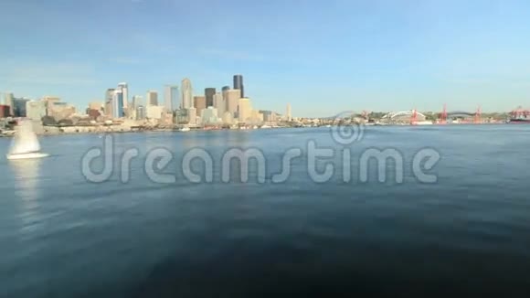西雅图渡轮前景时间过去视频的预览图