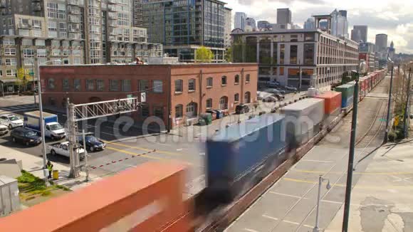 西雅图城市交通时间流逝列车视频的预览图