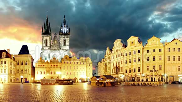 布拉格老城广场时间流逝视频的预览图