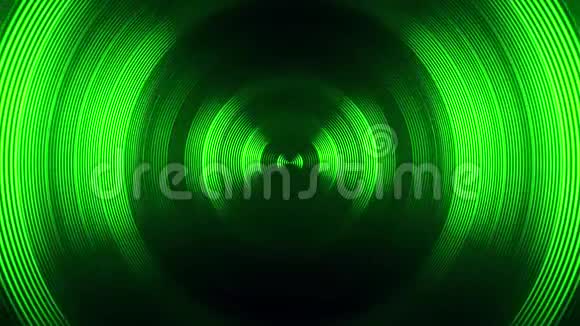 绿色圆形波浪隧道VJ循环运动背景V2视频的预览图