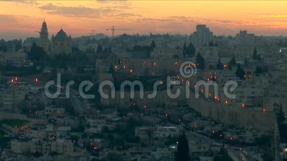夜晚的老耶路撒冷视频的预览图