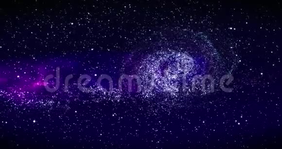 深空的银河系螺旋星系银河系动画在太空中飞过星域和星云视频的预览图