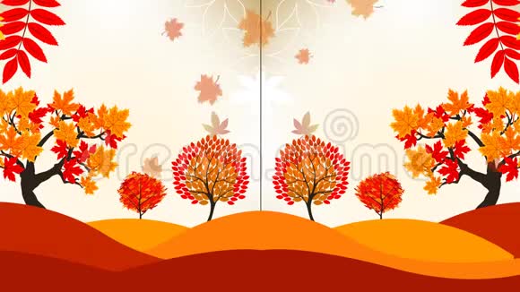 秋天落叶视频运动图形动画背景循环高清视频的预览图