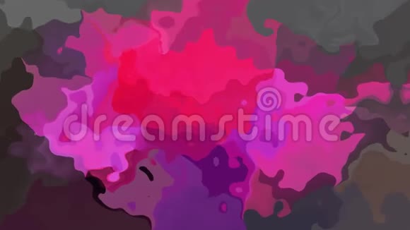 动画彩色背景无缝环视频水彩斑点效果热粉色洋红紫色紫色紫红色玫瑰色视频的预览图