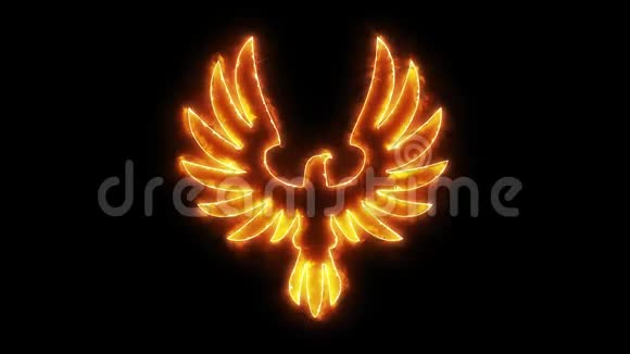 橙色燃烧鹰动画标志循环图形元素v2视频的预览图
