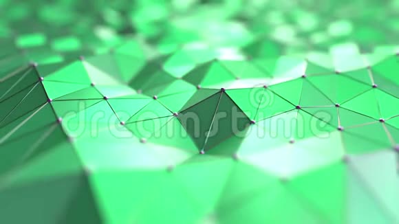 移动抽象的绿色多边形可循环运动背景视频的预览图