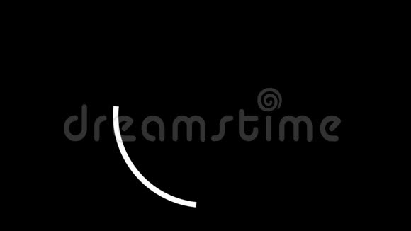 抽象动画的白色曲线顺利旋转在圆圈上的黑色背景几何图形视频的预览图