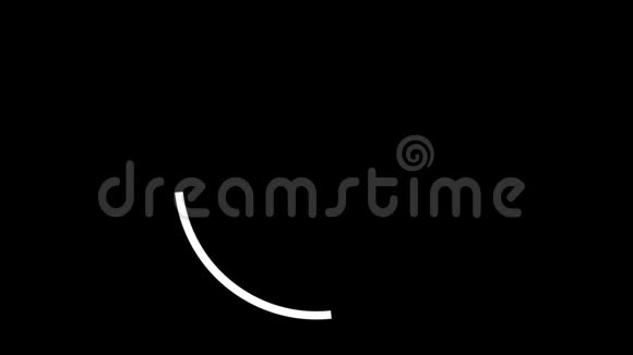 抽象动画的白色曲线顺利旋转在圆圈上的黑色背景几何图形视频的预览图