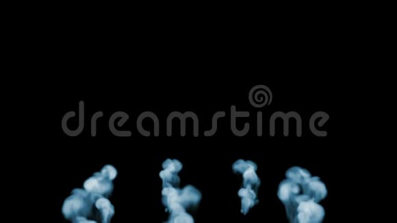 三维动画美丽的烟雾在黑色背景上的视觉效果与烟雾V9视频的预览图