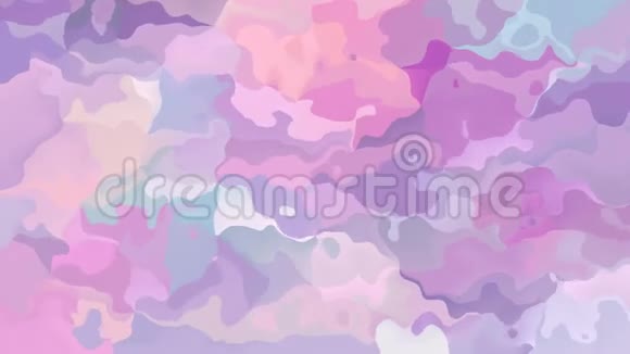 动画闪烁彩色背景无缝循环视频水彩花效果可爱的粉红色薰衣草紫色紫罗兰宝宝蓝色视频的预览图