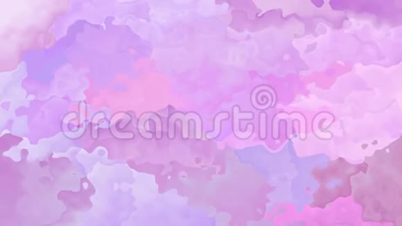 动画闪烁彩色背景无缝循环视频水彩花效果可爱的王子粉红色薰衣草紫色co视频的预览图