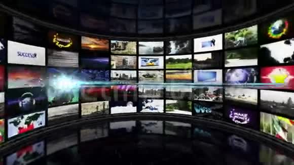 新闻文本动画和监视器室渲染背景循环4k视频的预览图
