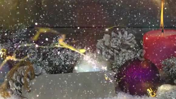 圣诞节背景模糊白雪皑皑视频的预览图