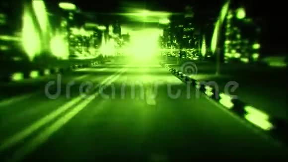 3D青夜城路VJ环路运动图形背景视频的预览图