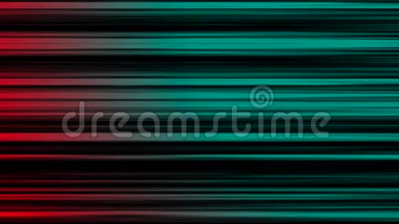 彩色霓虹灯在黑色背景上水平闪烁的快速运动动画高清动画视频的预览图