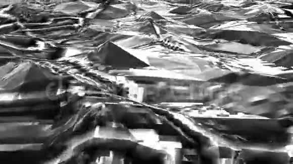 黑白低聚海抽象背景无缝循环视频的预览图