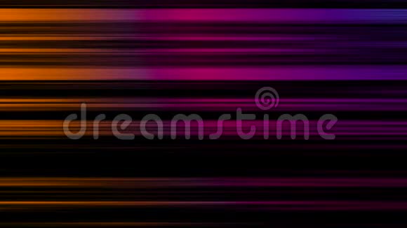 彩色霓虹灯在黑色背景上水平闪烁的快速运动动画高清动画视频的预览图