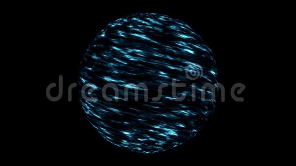 抽象动画美丽的彩色霓虹灯球闪烁和旋转的黑色背景动画3d视频的预览图