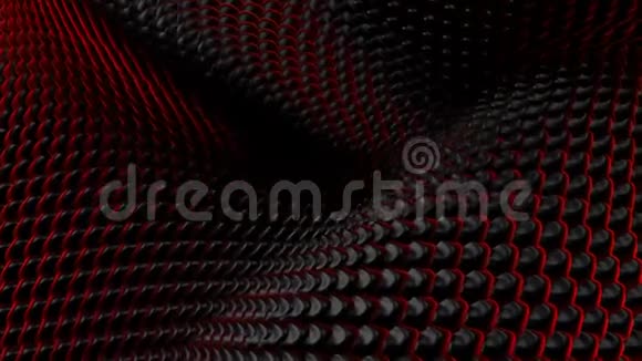 红色和黑色抽象波背景视频的预览图