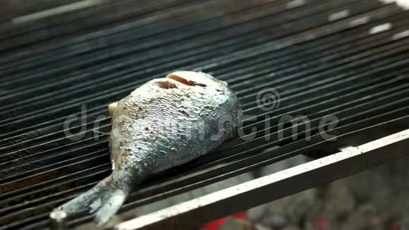 多罗多鱼在烤架上视频的预览图