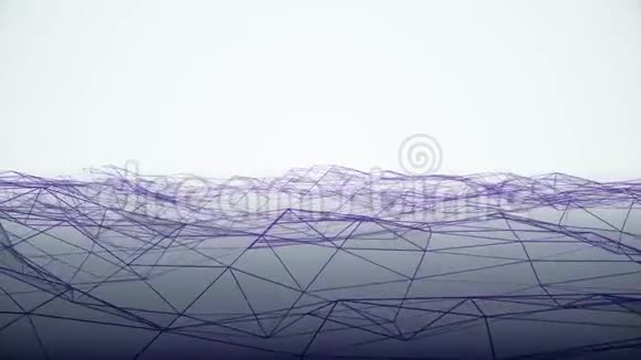 屈肌动态数字表面运动相互连接的回路粒子慢慢移动白色背景视频的预览图