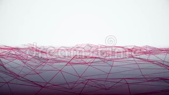 屈肌动态数字表面运动相互连接的回路粒子慢慢移动白色背景视频的预览图