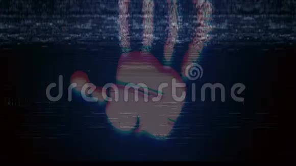 黑客元素和像素噪声与手掌的差距视频的预览图