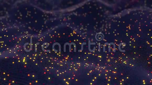 抽象未来的发光虚拟神经网络无缝三维动画视频的预览图