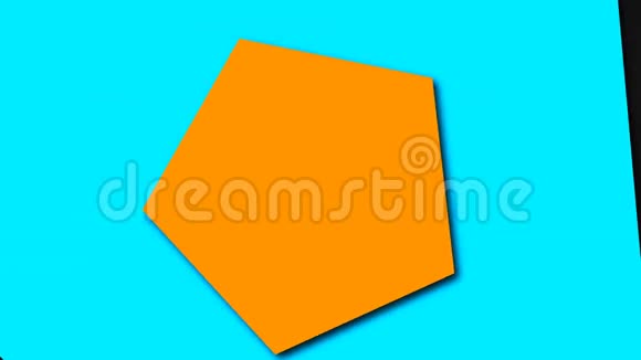 平面几何形状彩色五角星与阴影在空间三维渲染计算机生成的背景视频的预览图