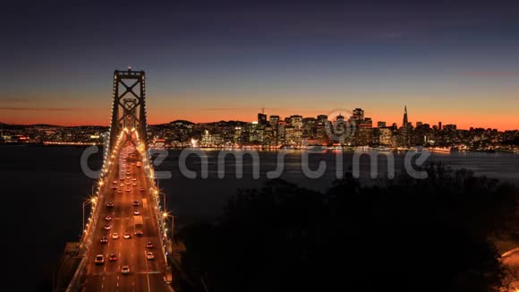 旧金山海湾大桥日落时间视频的预览图