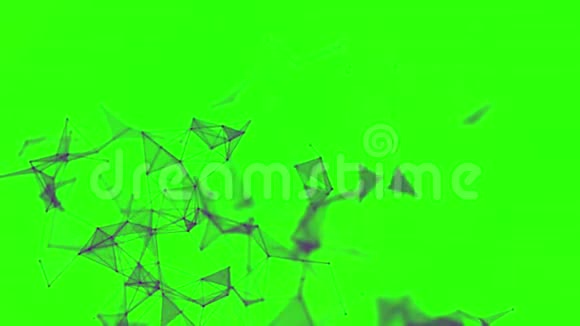 抽象动画黑色三角形框架在绿色背景上缓慢移动无缝循环库存摘要视频的预览图